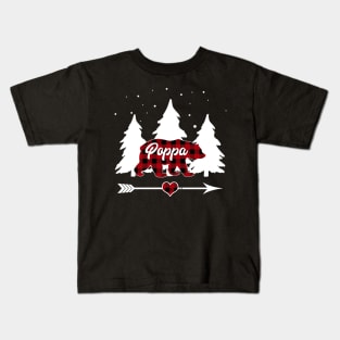 Poppa Bear Buffalo Plaid Christmas Matching Family Pajama Kids T-Shirt